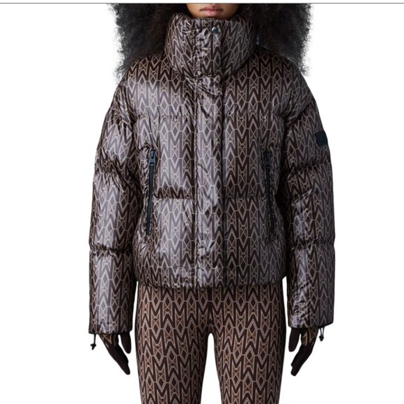 Mackage Mylah Monogram Brown 800+ Puffer Down Jacket - Picture 1 of 16